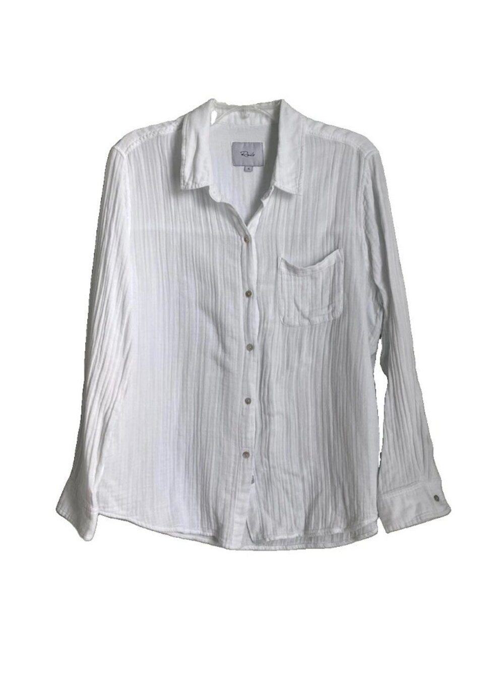 Rails White Gauze Long Sleeve Ellis Top Button Front Women's
